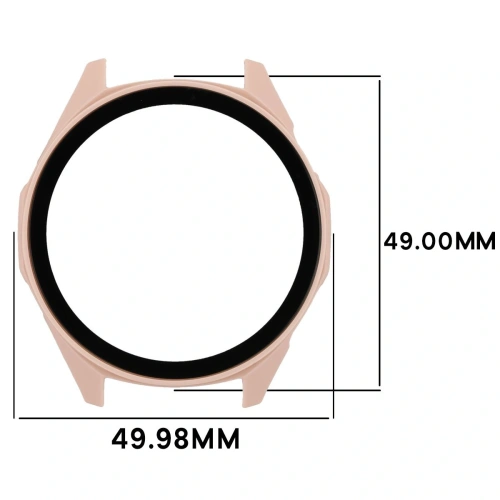 Etui ze szkłem do zegarka Bizon Case+Glass Watch do Huawei Watch GT6 46mm różowe