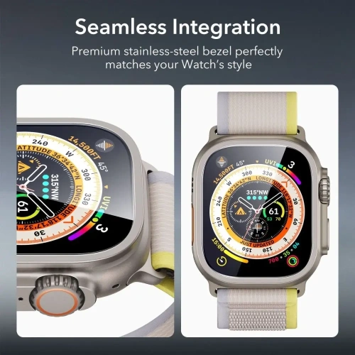 Szkło hartowane ESR Armorite Tempered Glass do Apple Watch Ultra 1 / 2 / 3 49mm Titanium [2 PACK]