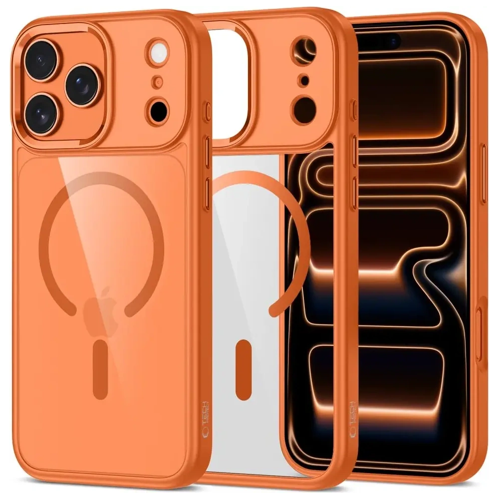 Etui Tech-Protect MagMat MagSafe do Apple iPhone 17 Pro Cosmic Orange/clear