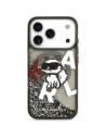 Etui Karl Lagerfeld Liquid Glitter Choupette Logo MagSafe do Apple iPhone 17 Pro czarny