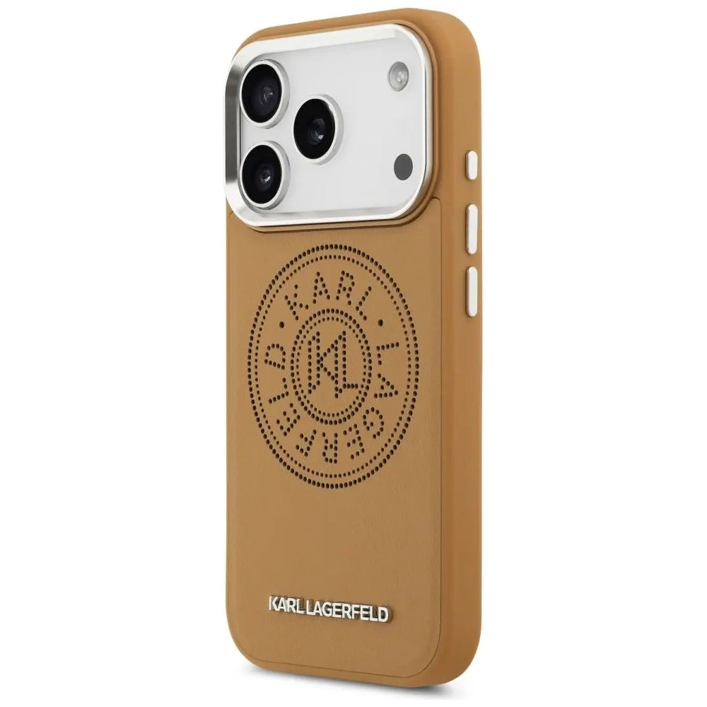 Etui Karl Lagerfeld Point & Metal Logo MagSafe do Apple iPhone 17 Pro Max brązowy