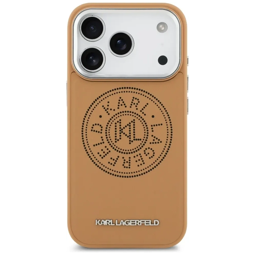 Etui Karl Lagerfeld Point & Metal Logo MagSafe do Apple iPhone 17 Pro Max brązowy