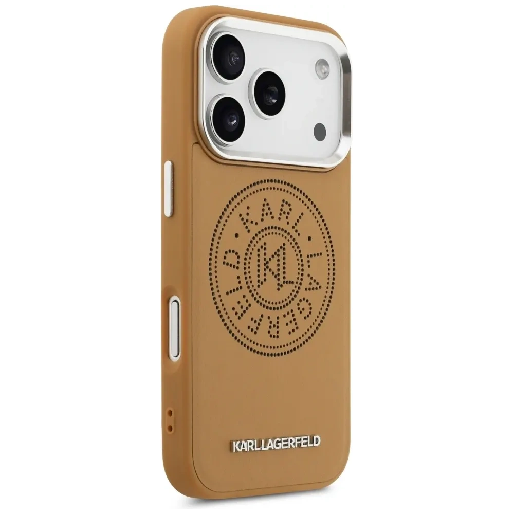 Etui Karl Lagerfeld Point & Metal Logo MagSafe do Apple iPhone 17 Pro Max brązowy