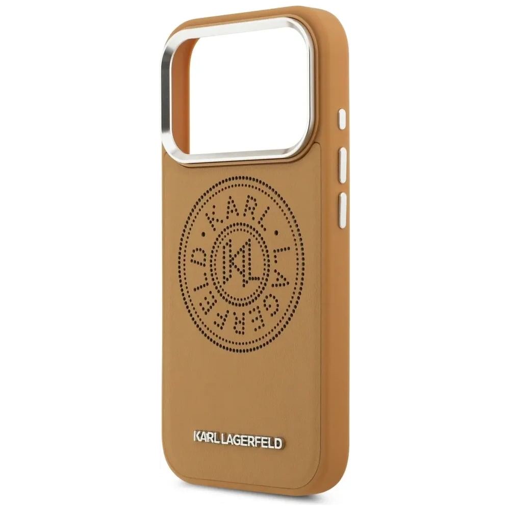Etui Karl Lagerfeld Point & Metal Logo MagSafe do Apple iPhone 17 Pro Max brązowy