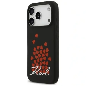 Etui Karl Lagerfeld Silicone Heart Sign Logo MagSafe do Apple iPhone 17 Pro czarny
