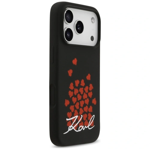 Etui Karl Lagerfeld Silicone Heart Sign Logo MagSafe do Apple iPhone 17 Pro czarny