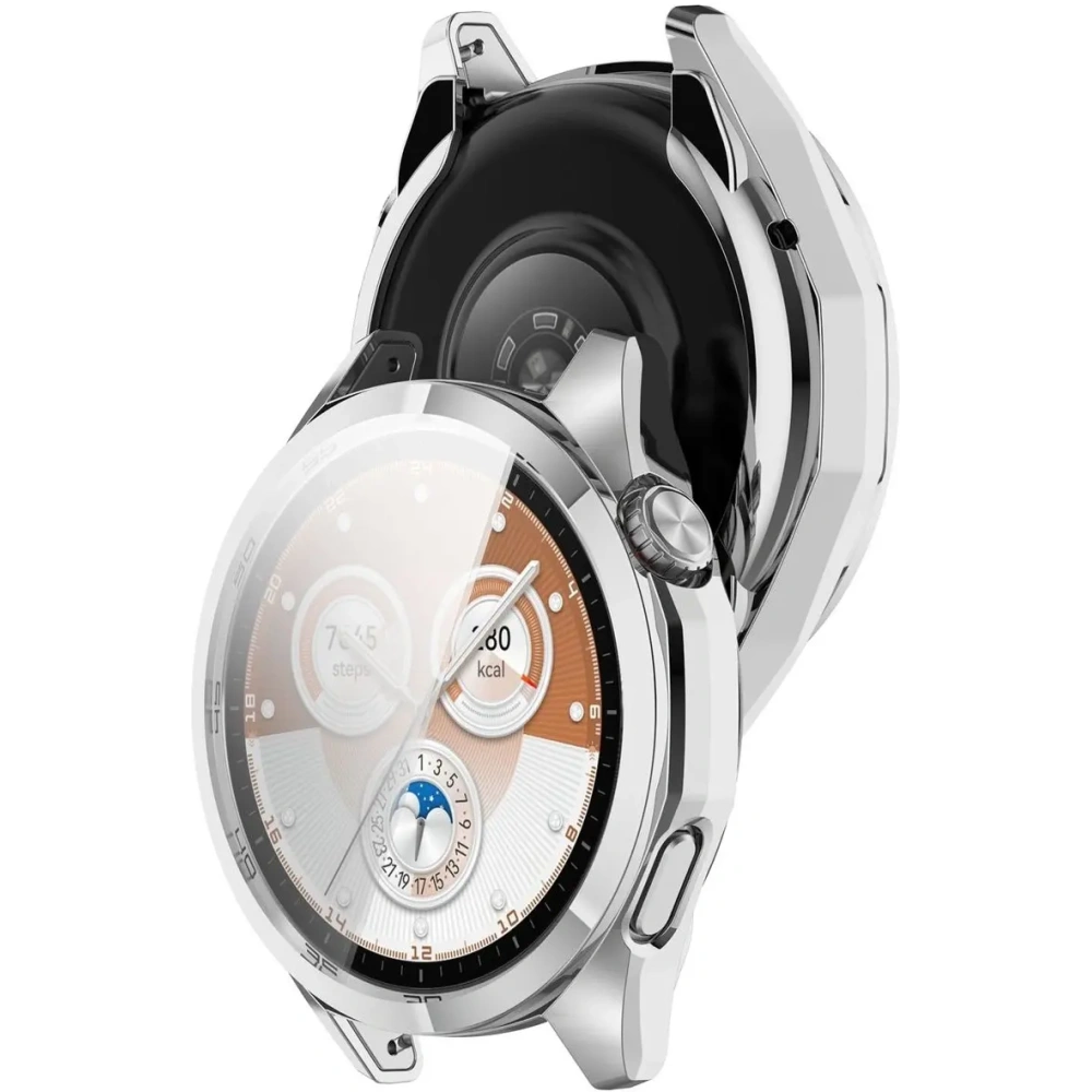 Etui z osłoną ekranu Bizon Case Watch Felipe do Huawei Watch GT6 46mm srebrne