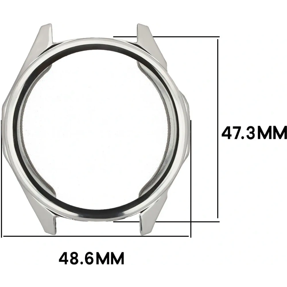 Etui z osłoną ekranu Bizon Case Watch Felipe do Huawei Watch GT6 46mm srebrne
