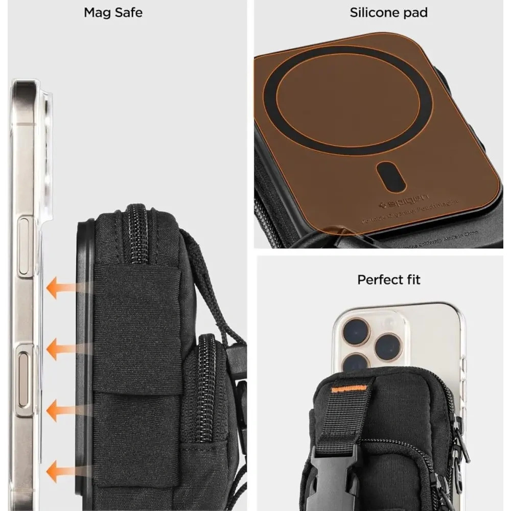 Organizer mangetyczny Spigen Snap Zip MagSafe Pouch Black