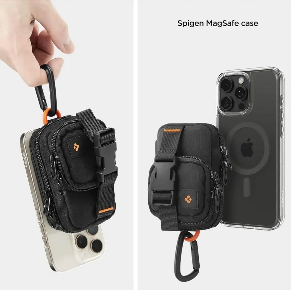 Organizer mangetyczny Spigen Snap Zip MagSafe Pouch Black
