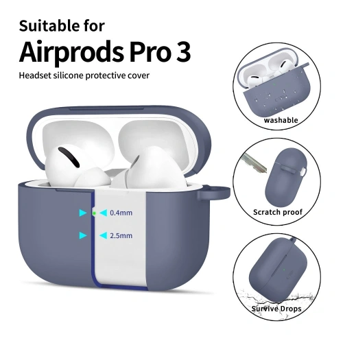 Etui Tech-Protect Silicone Hook do Apple AirPods Pro 3 Baby Blue