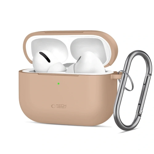 Etui Tech-Protect Silicone Hook do Apple AirPods Pro 3 Caffe Latte