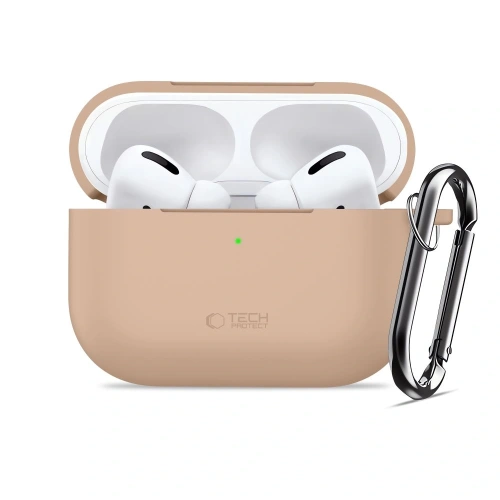 Etui Tech-Protect Silicone Hook do Apple AirPods Pro 3 Caffe Latte