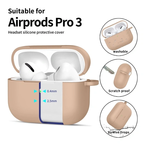 Etui Tech-Protect Silicone Hook do Apple AirPods Pro 3 Caffe Latte