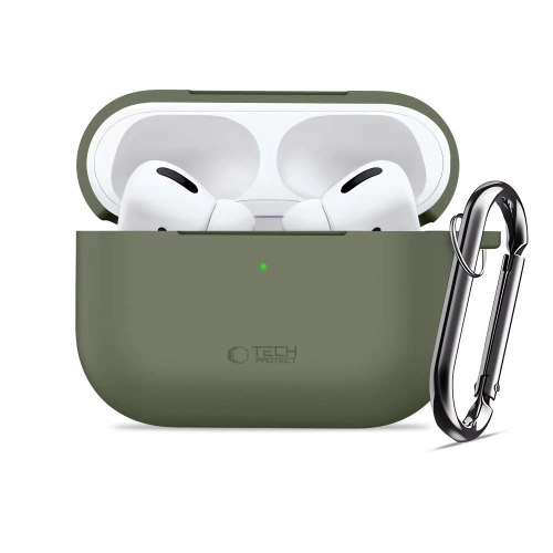 Etui Tech-Protect Silicone Hook do Apple AirPods Pro 3 Olive Green