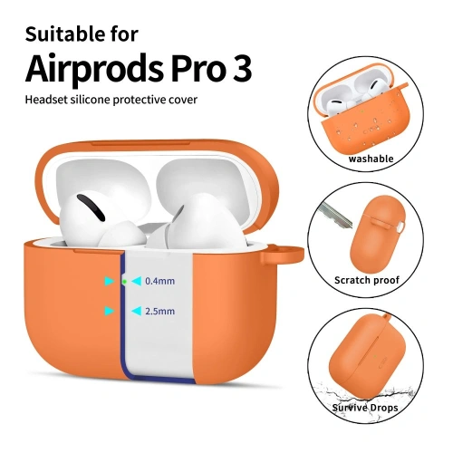 Etui Tech-Protect Silicone Hook do Apple AirPods Pro 3 Cosmic Orange