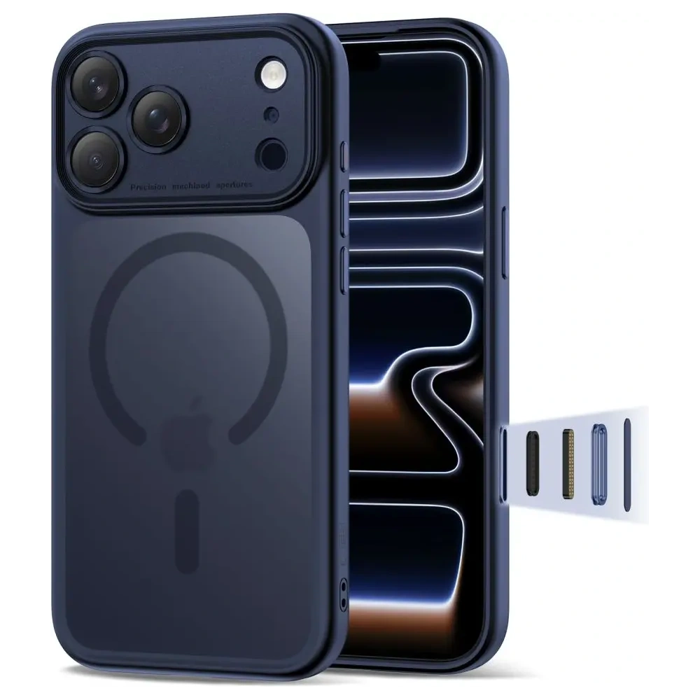 Etui Tech-Protect Magpeak MagSafe CC do Apple iPhone 17 Pro Max Matte Deep Blue
