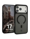 Etui z pierścieniem magnetycznym Bizon Case MatteO do do Apple iPhone 17 Pro Max przydymione-czarne