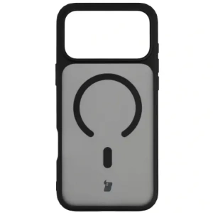 Etui z pierścieniem magnetycznym Bizon Case MatteO do do Apple iPhone 17 Pro Max przydymione-czarne