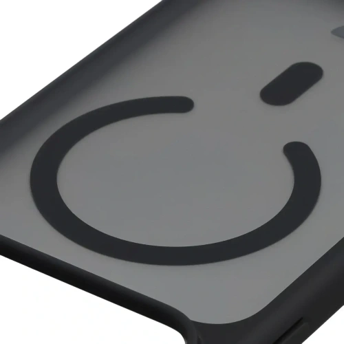 Etui z pierścieniem magnetycznym Bizon Case MatteO do do Apple iPhone 17 Pro Max przydymione-czarne