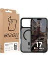 Etui z pierścieniem magnetycznym Bizon Case MatteO do do Apple iPhone 17 Pro Max przydymione-czarne