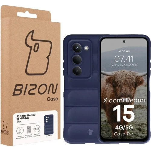 Pancerne etui Bizon Case Tur do Xiaomi Redmi 15 4G / 5G granatowe