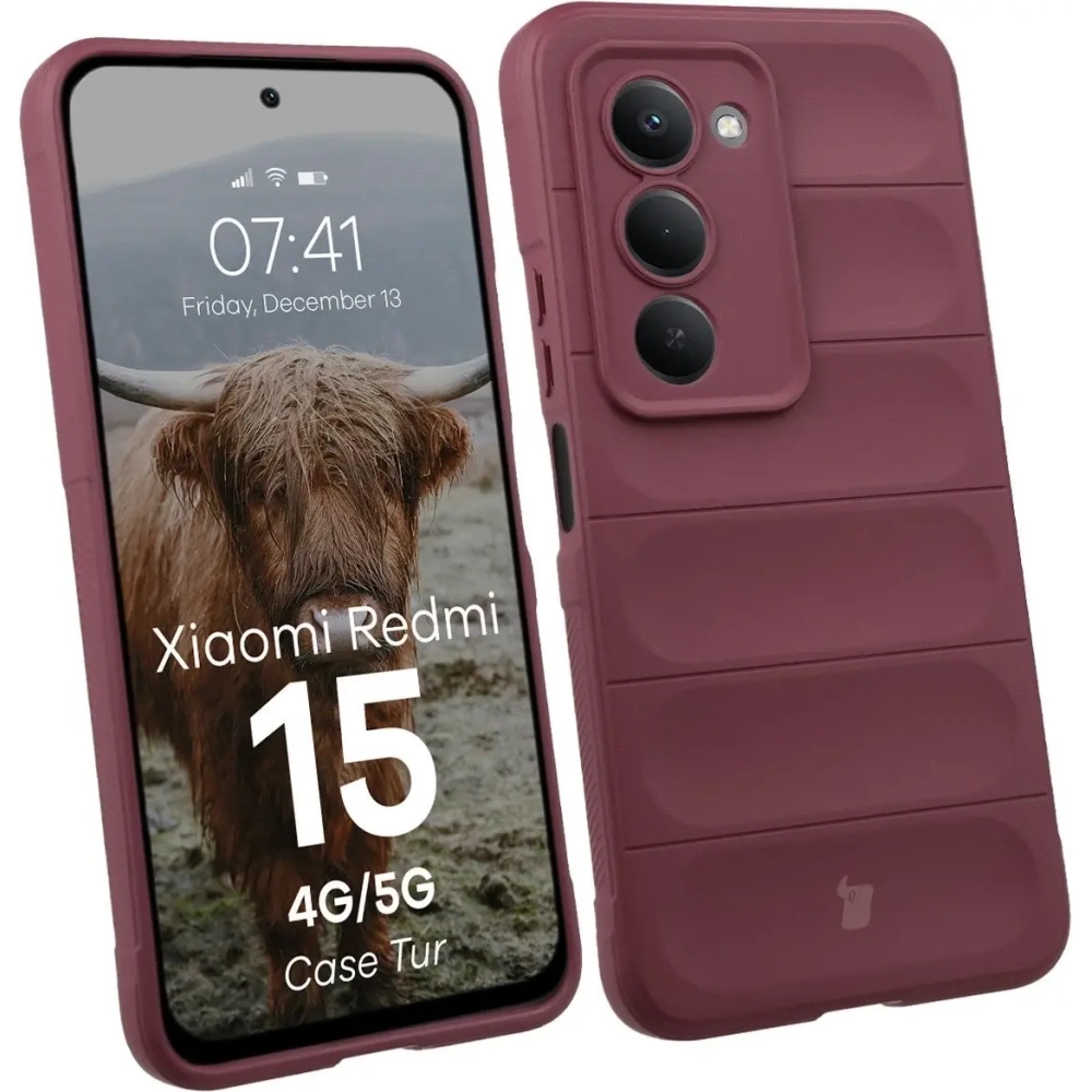 Pancerne etui Bizon Case Tur do Xiaomi Redmi 15 4G / 5G burgundowe Pancerne etui Bizon Case Tur do Xiaomi Redmi 15 4G / 5G burgundowe