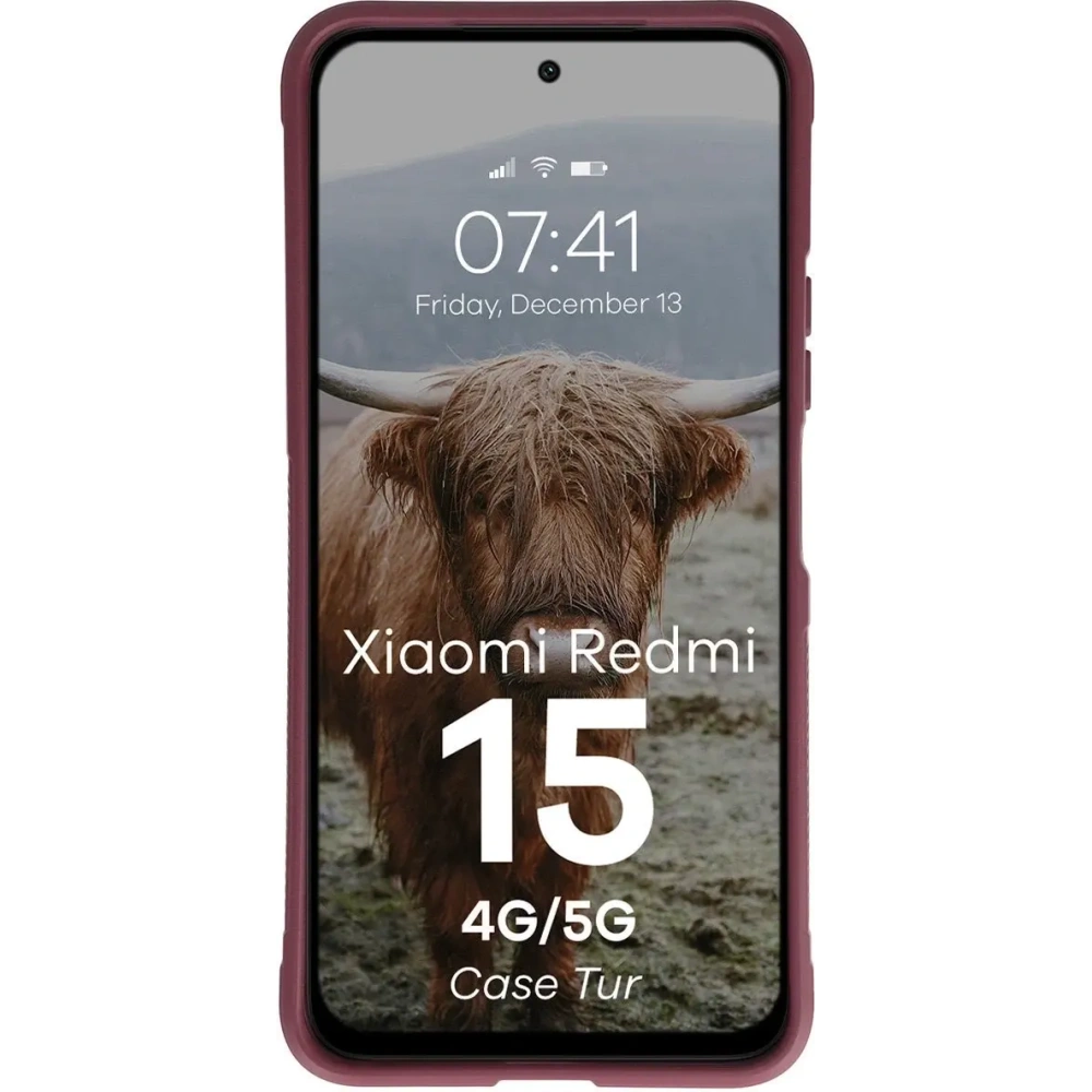 Pancerne etui Bizon Case Tur do Xiaomi Redmi 15 4G / 5G burgundowe Pancerne etui Bizon Case Tur do Xiaomi Redmi 15 4G / 5G burgundowe