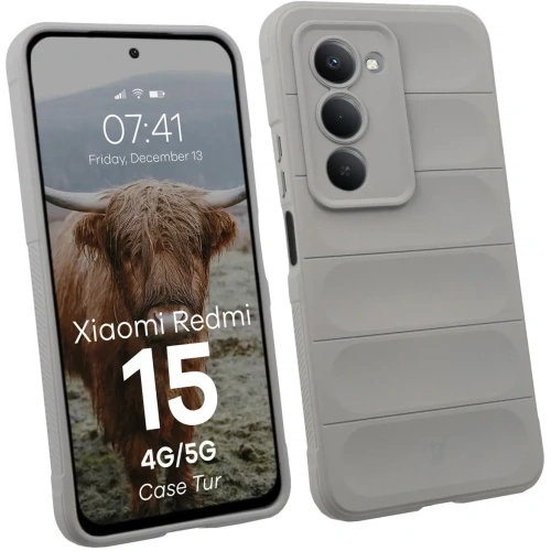 Pancerne etui Bizon Case Tur do Xiaomi Redmi 15 4G / 5G jasnoszare
