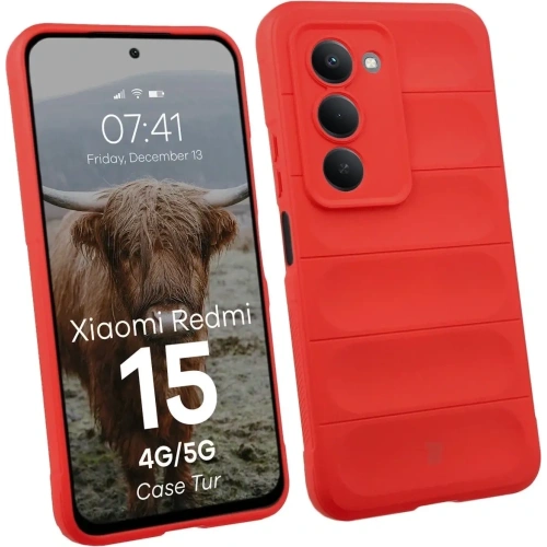Pancerne etui Bizon Case Tur do Xiaomi Redmi 15 4G / 5G czerwone