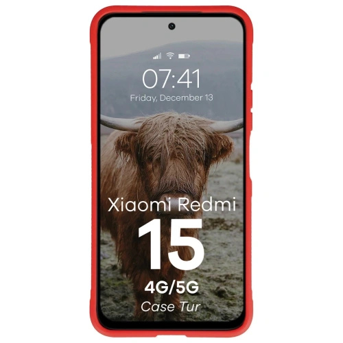 Pancerne etui Bizon Case Tur do Xiaomi Redmi 15 4G / 5G czerwone