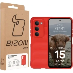 Pancerne etui Bizon Case Tur do Xiaomi Redmi 15 4G / 5G czerwone