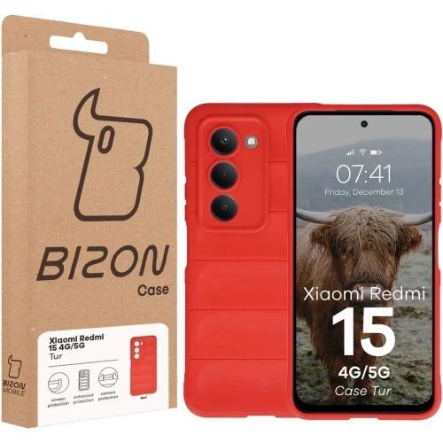 Pancerne etui Bizon Case Tur do Xiaomi Redmi 15 4G / 5G czerwone