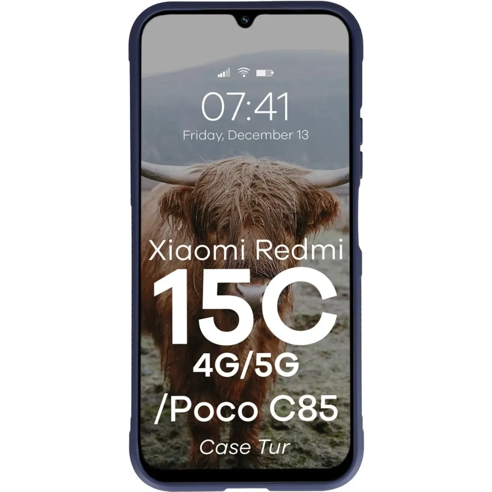 Pancerne etui Bizon Case Tur do Xiaomi Redmi 15C 4G / 5G / POCO C85 4G granatowe