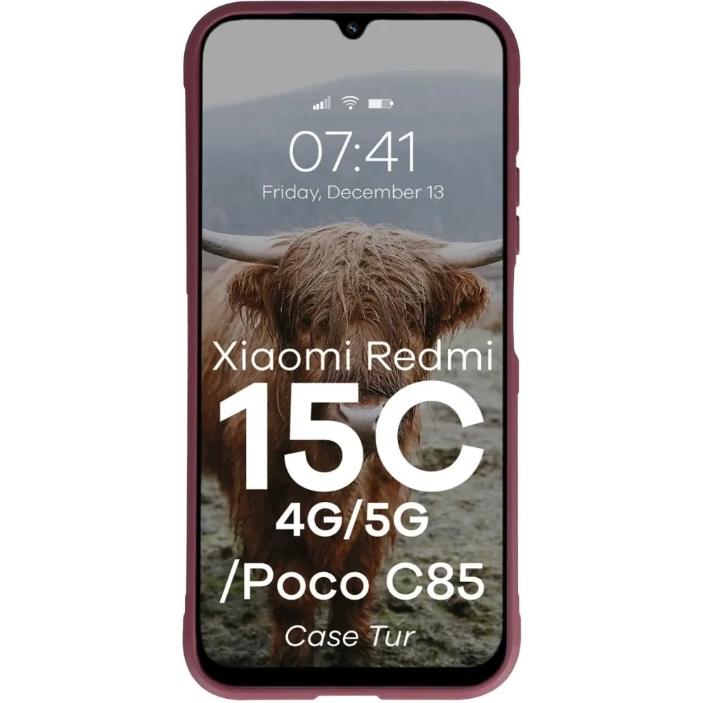 Pancerne etui Bizon Case Tur do Xiaomi Redmi 15C 4G / 5G / POCO C85 4G burgundowe