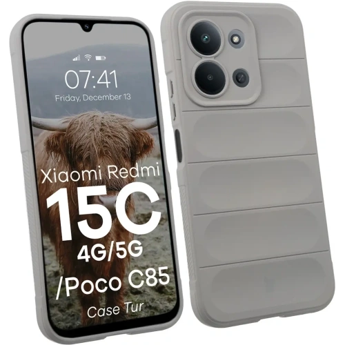 Pancerne etui Bizon Case Tur do Xiaomi Redmi 15C 4G / 5G / POCO C85 4G 173mm jasnoszare