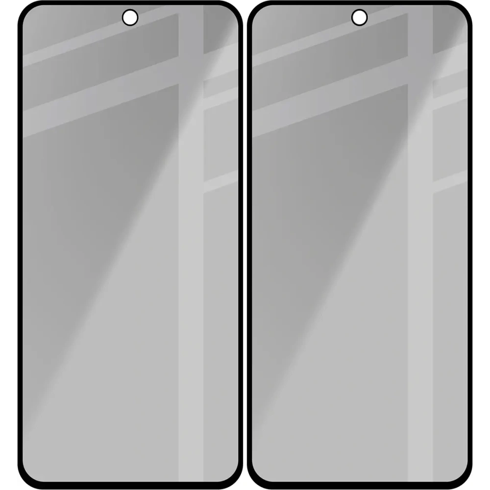 Prywatyzujące szkło hartowane Bizon Glass Edge Shadow Duo do Samsung Galaxy M35 5G / A35 5G / A55 5G przyciemniane z czarną ramką [2 PACK]