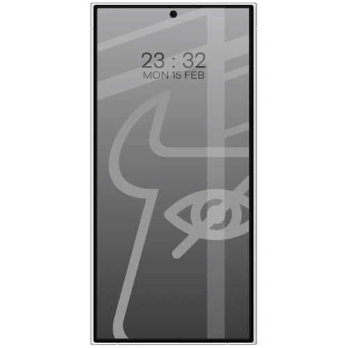 Prywatyzujące szkło hartowane Bizon Glass Edge Shadow Duo do Samsung Galaxy S24 Ultra przyciemniane z czarną ramką [2 PACK]