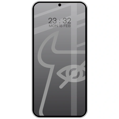 Prywatyzujące szkło hartowane Bizon Glass Edge Shadow Duo do Samsung Galaxy S25 / S24 przyciemniane z czarną ramką [2 PACK]