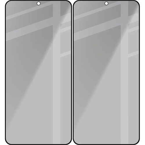 Prywatyzujące szkło hartowane Bizon Glass Edge Shadow Duo do Samsung Galaxy S25 / S24 przyciemniane z czarną ramką [2 PACK]