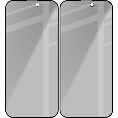 Prywatyzujące szkło hartowane Bizon Glass Edge Shadow Duo do do Apple iPhone 15 Pro Max przyciemniane z czarną ramką [2 PACK]