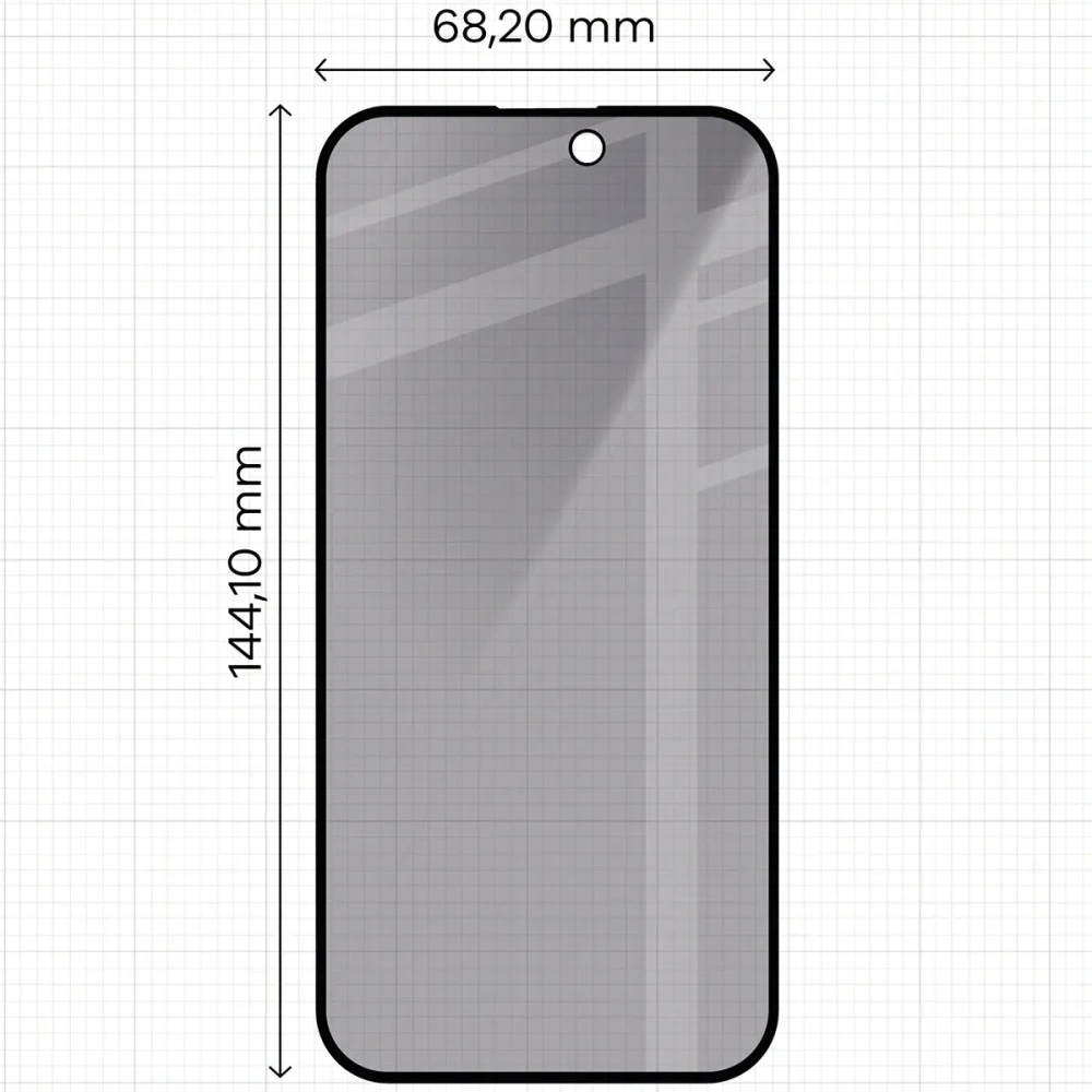 Prywatyzujące szkło hartowane Bizon Glass Edge Shadow Duo do do Apple iPhone 15 / 16 przyciemniane z czarną ramką [2 PACK]