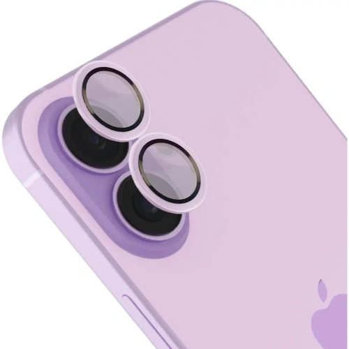 Szkło na aparat z aplikatorem Bizon Glass Snap Lens do do Apple iPhone 17 lawendowa ramka