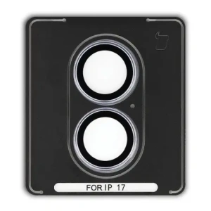 Szkło na aparat z aplikatorem Bizon Glass Snap Lens do do Apple iPhone 17 niebieskoszara ramka