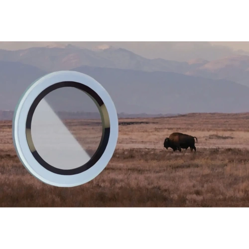 Szkło na aparat z aplikatorem Bizon Glass Snap Lens do do Apple iPhone 17 niebieskoszara ramka