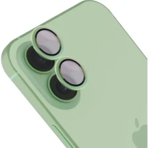 Szkło na aparat z aplikatorem Bizon Glass Snap Lens do do Apple iPhone 17 jasnozielona ramka