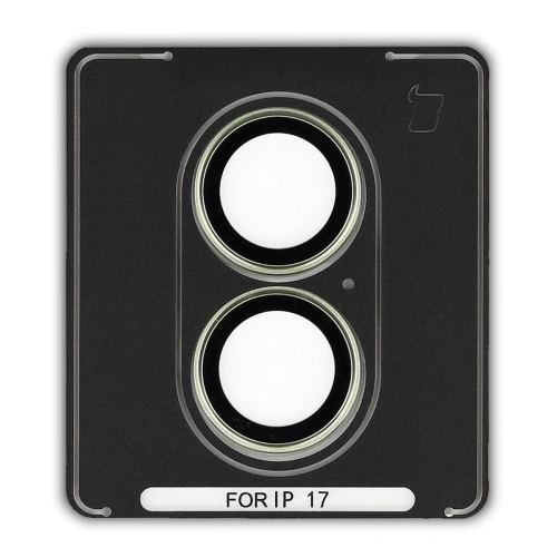 Szkło na aparat z aplikatorem Bizon Glass Snap Lens do do Apple iPhone 17 jasnozielona ramka