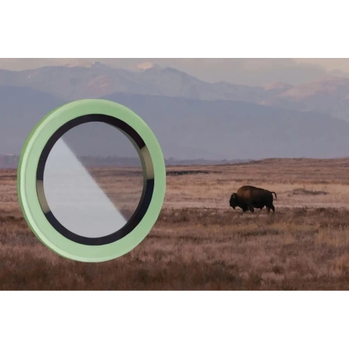 Szkło na aparat z aplikatorem Bizon Glass Snap Lens do do Apple iPhone 17 jasnozielona ramka