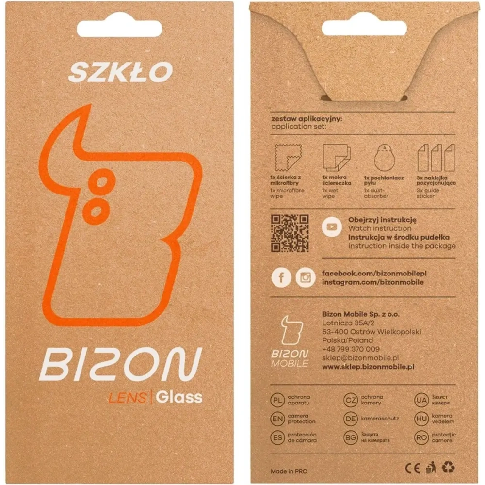 Szkło na aparat z aplikatorem Bizon Glass Snap Lens do do Apple iPhone 17 biała ramka