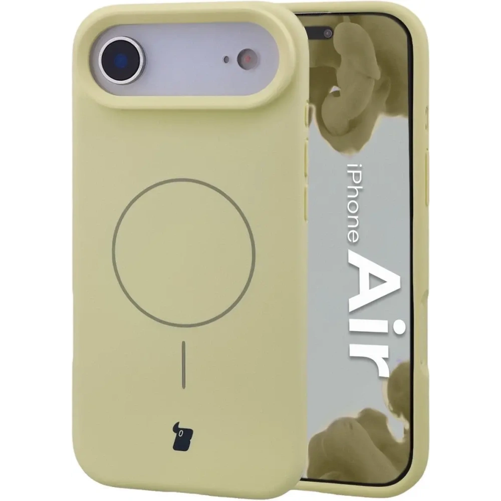 Silikonowe etui z pierścieniem magnetycznym Bizon Soft Case Magnetic do do Apple iPhone Air jasnożółte